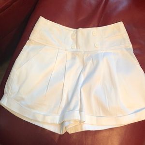 High waisted white shorts